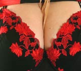 big close up cleavage